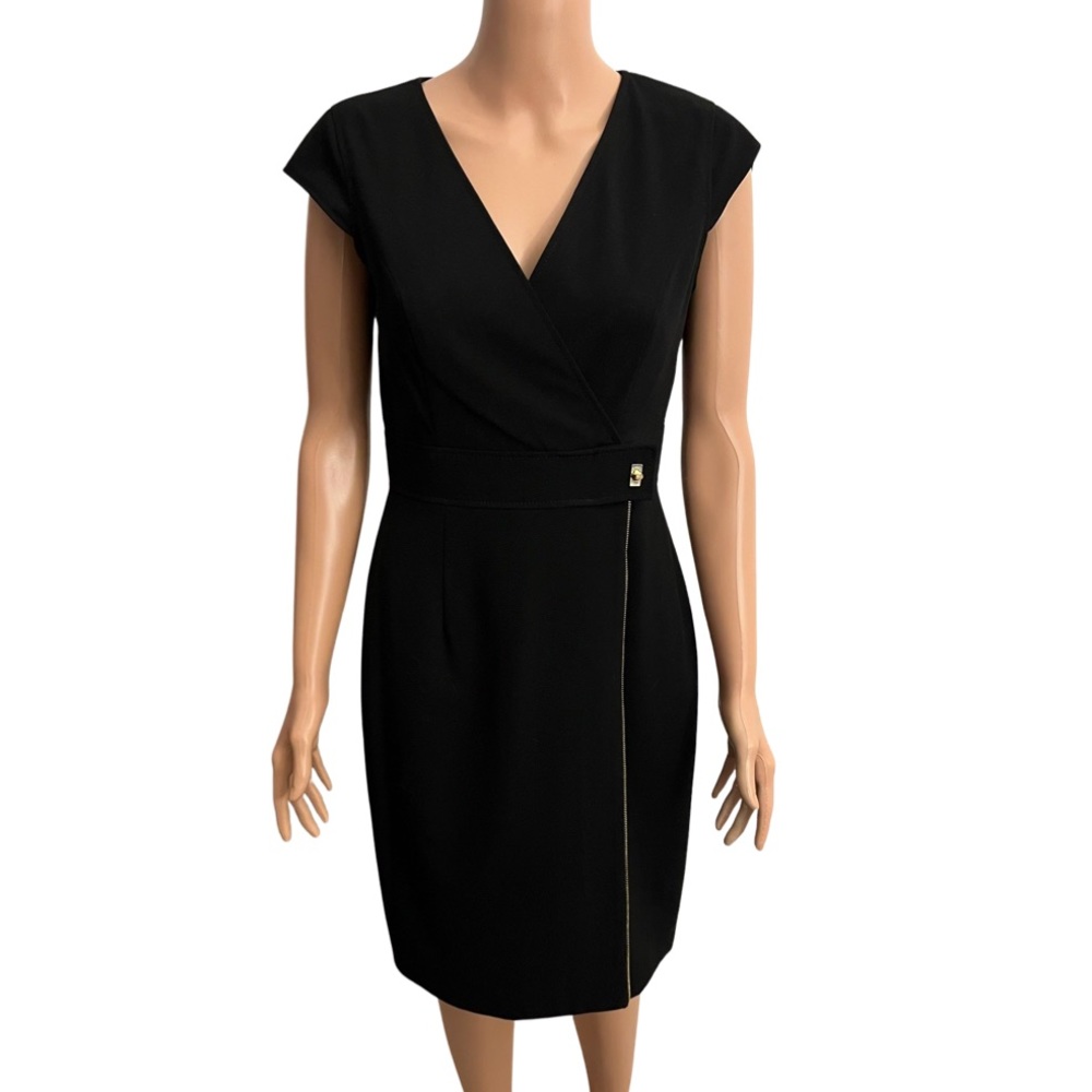 Calvin Klein v neck faux wrap dress.